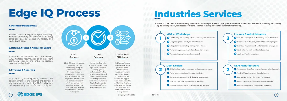 EDGE IPS — Company Profile & Value Proposition page 8