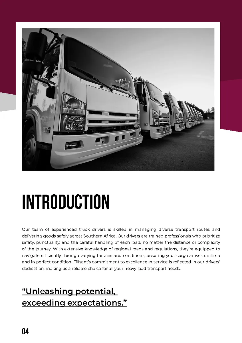 Fillsant — Truck Hire Profile page 4