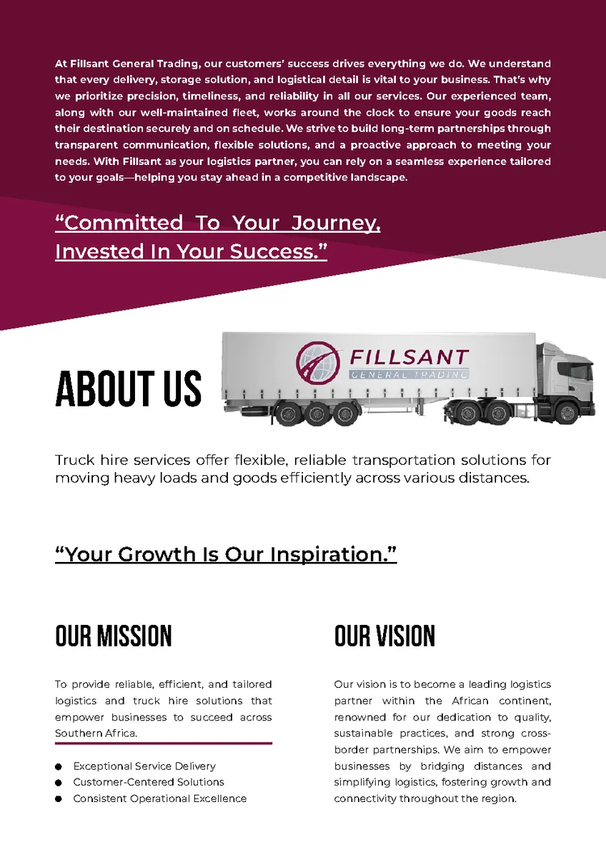 Fillsant — Truck Hire Profile page 5