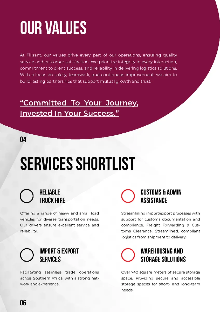 Fillsant — Truck Hire Profile page 6