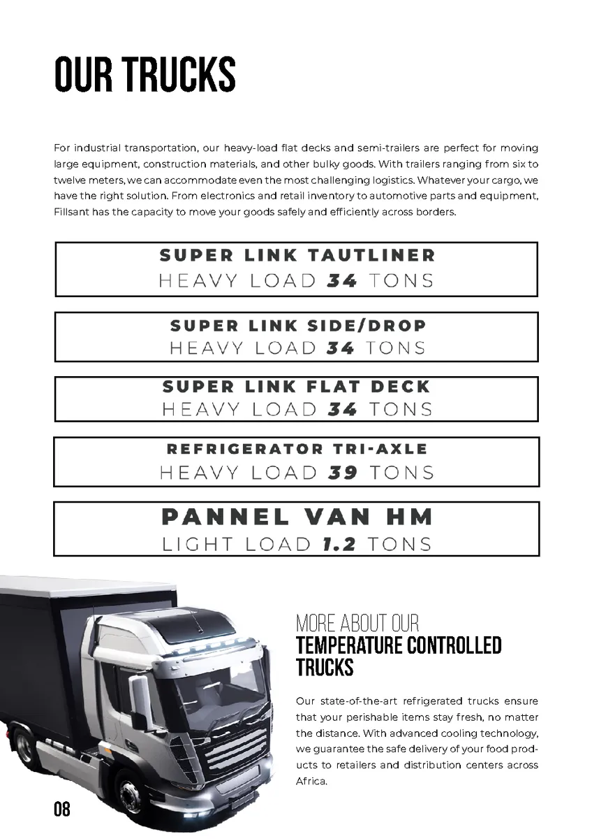 Fillsant — Truck Hire Profile page 8