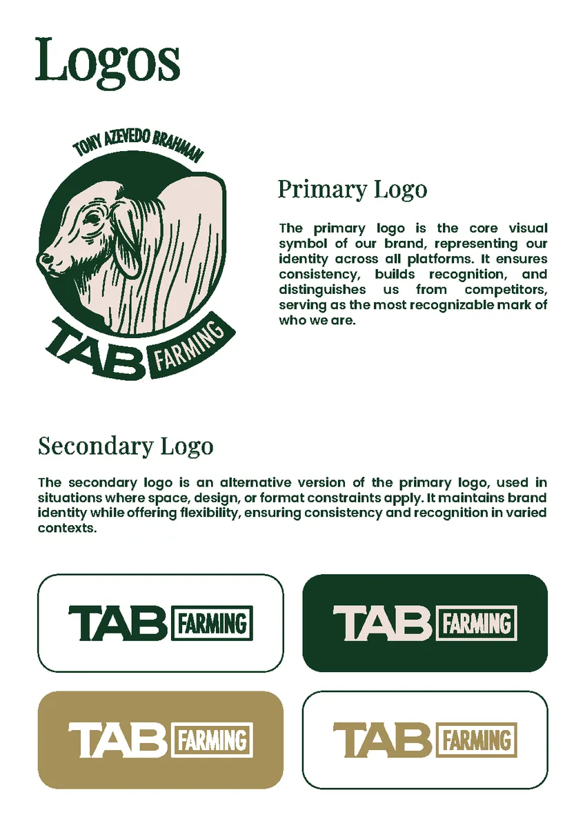 TAB Farming — Brand Guide page 2